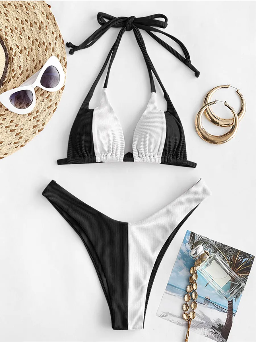 Spaghetti Straps In Clashing Colors