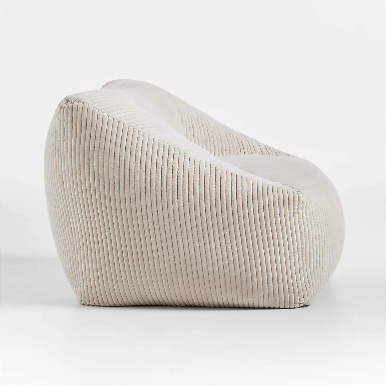 Stone Tan Velvet Corduroy Kids Plush Lounge Chair