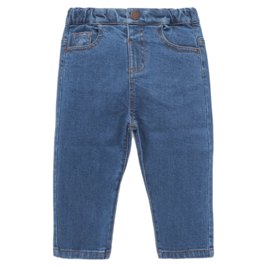 Straight Leg Jeans - Mid Denim