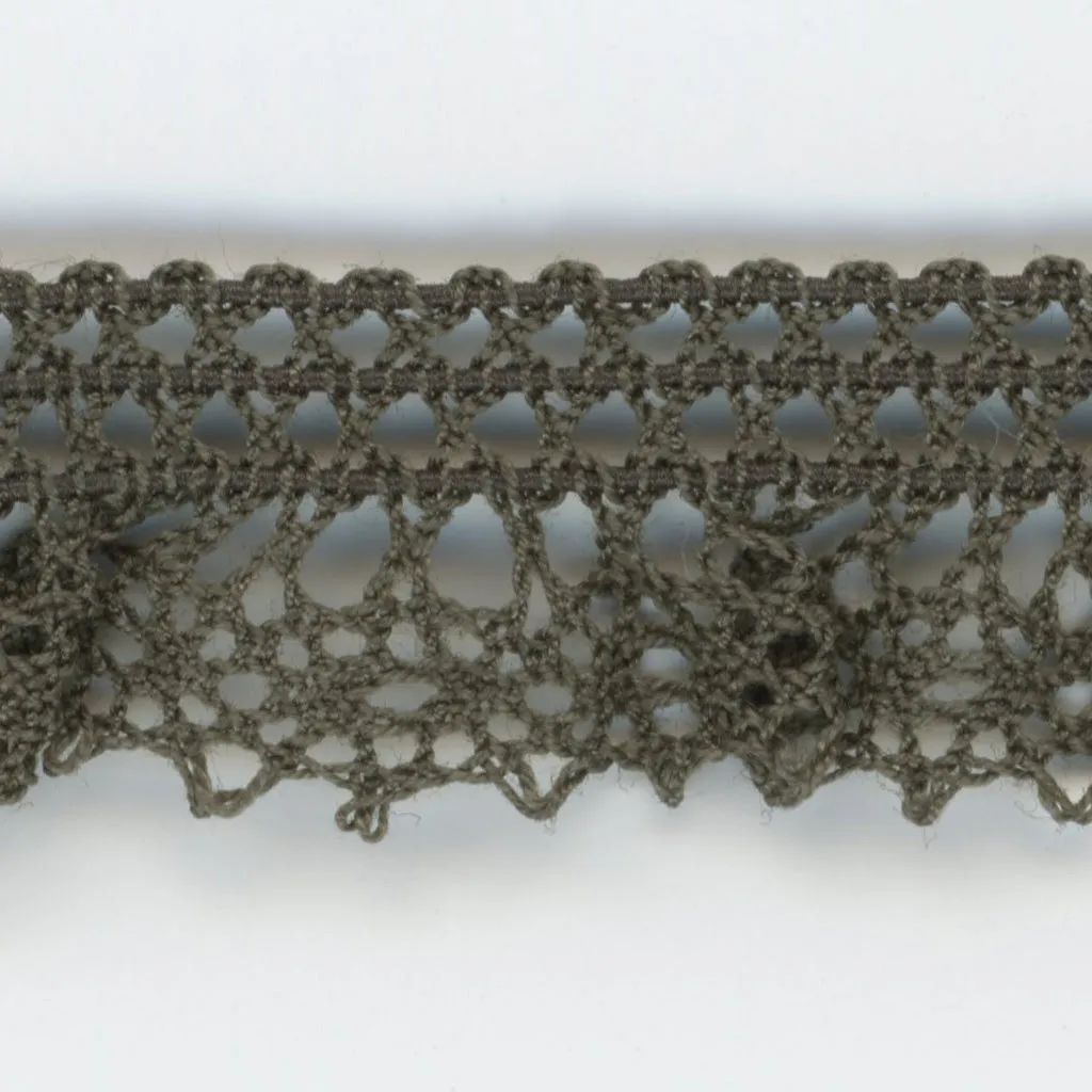 Stretch Torchon Lace #102 Carbon Gray