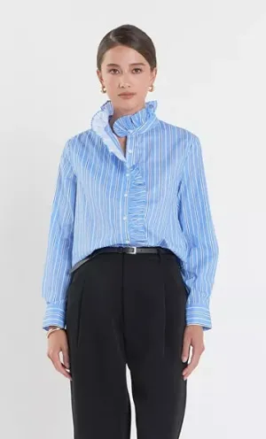 Stripe Ruffle Shirt