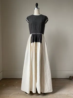 striped bodice patched lillian dress long s