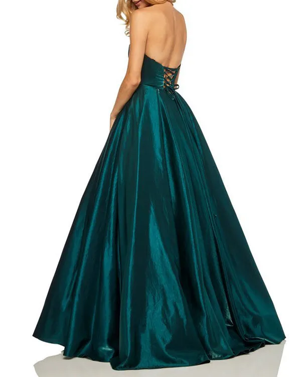 Stunning 2019 Burgundy Satin Prom Dresses Sweetheart Long Ball Gown for Party Corset Back