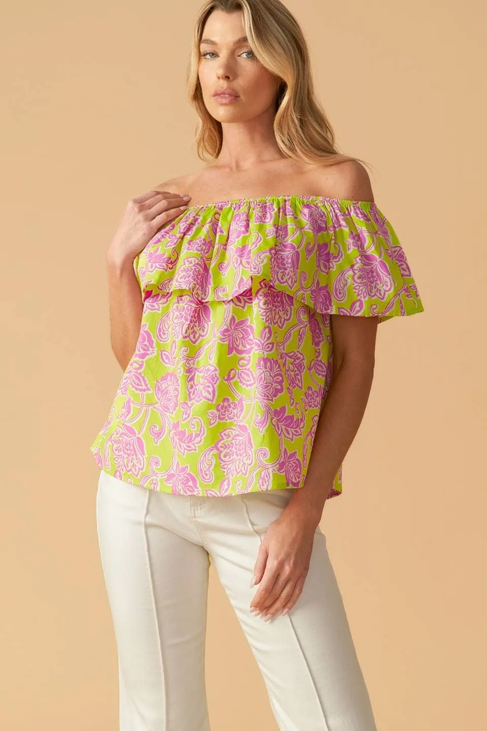 Summer Sun Printed Woven Top