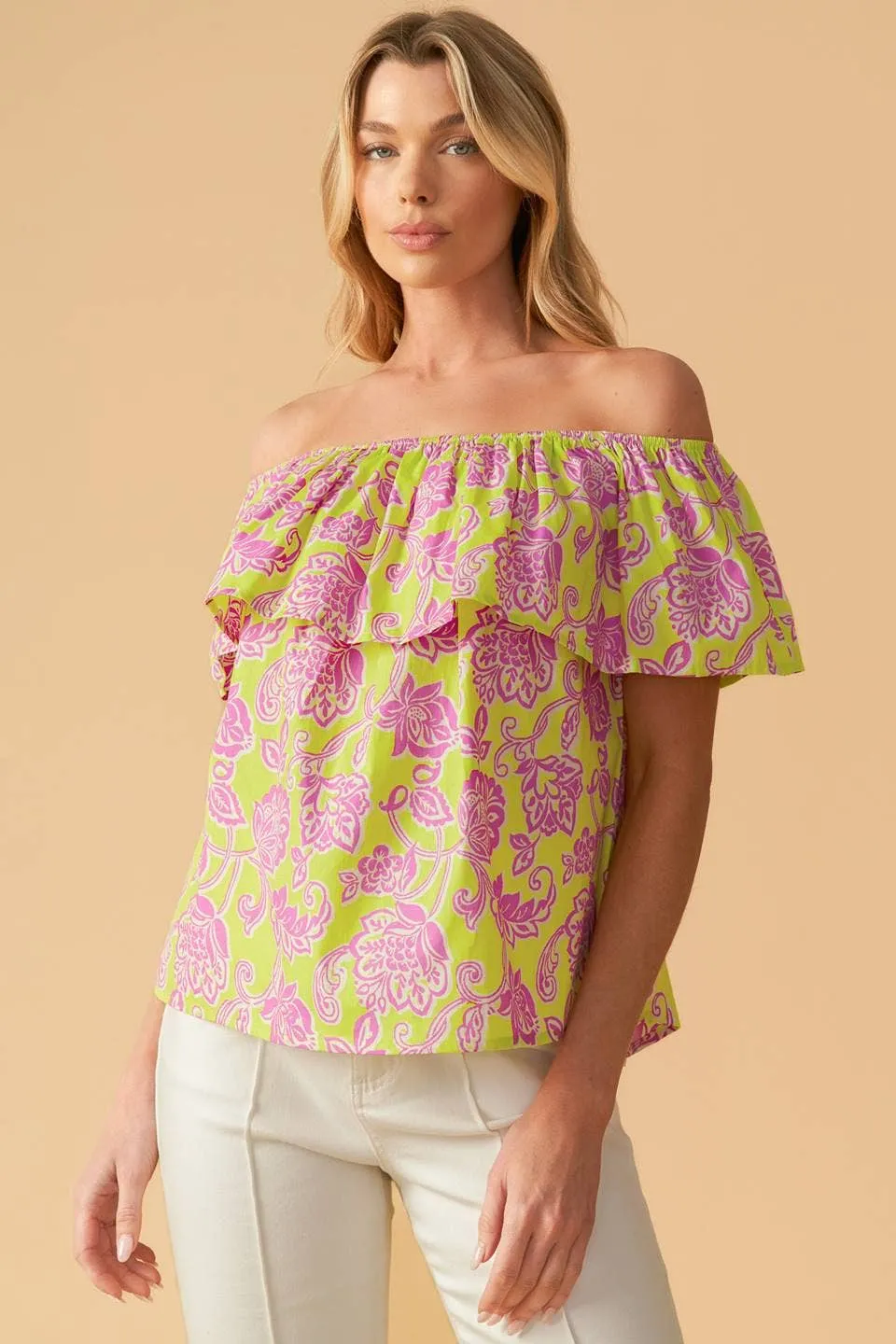 Summer Sun Printed Woven Top