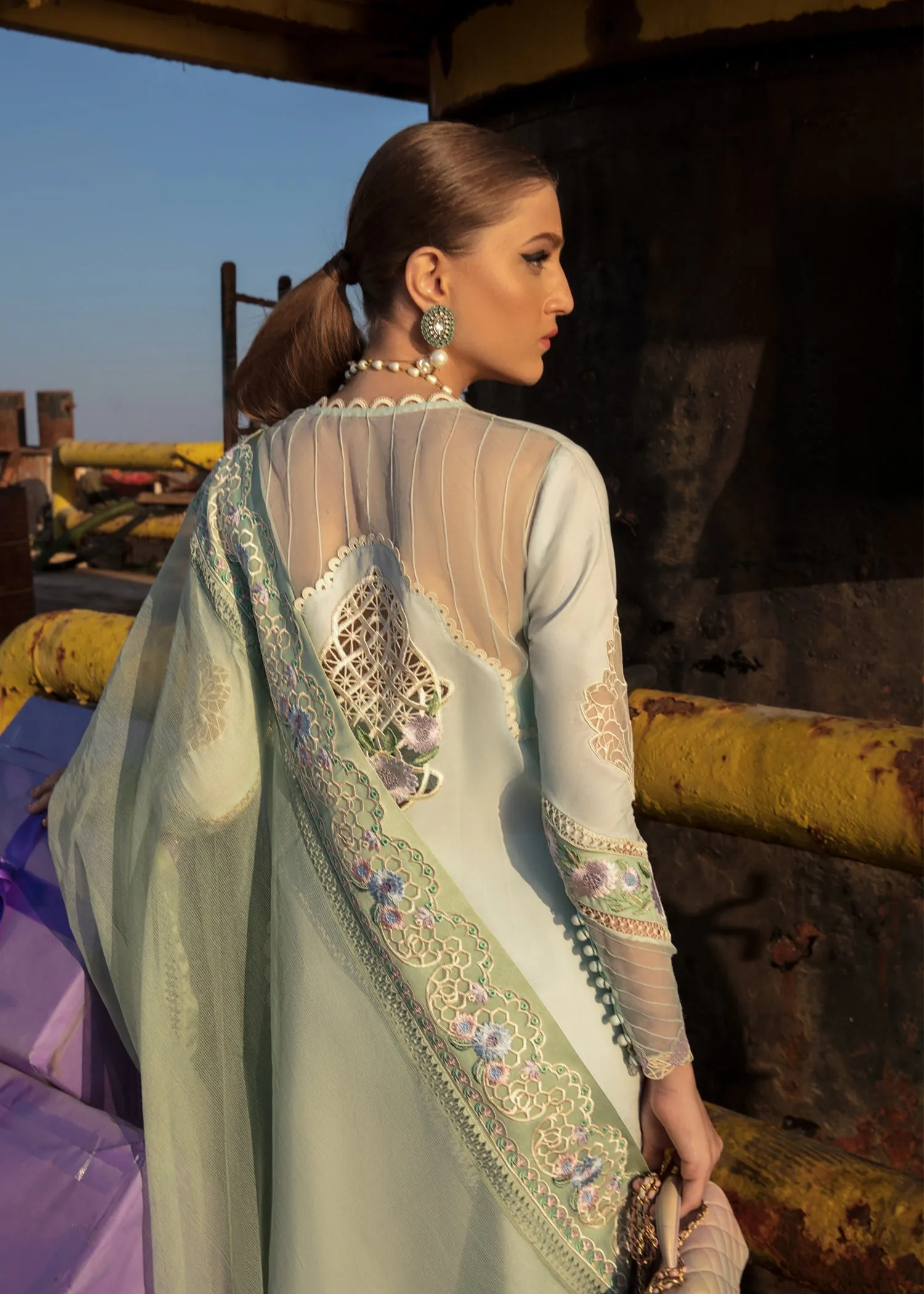 Summery Medley Aqua | Crimson Luxury Lawn Collection 2023 | Unstitched Embroidered Lawn Suits