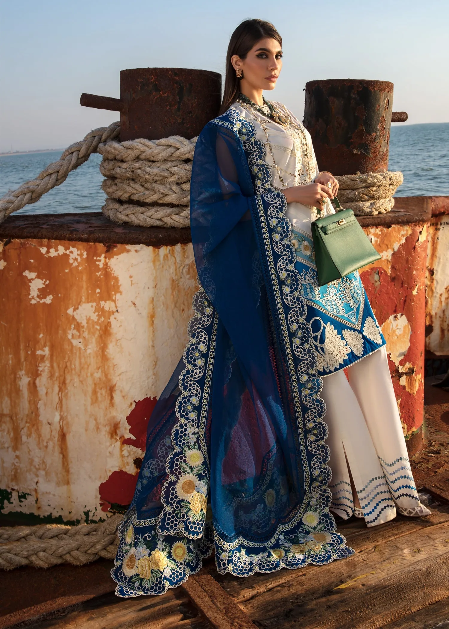Summery Medley Saapphire | Crimson Luxury Lawn Collection 2023 | Unstitched Embroidered Lawn Suits