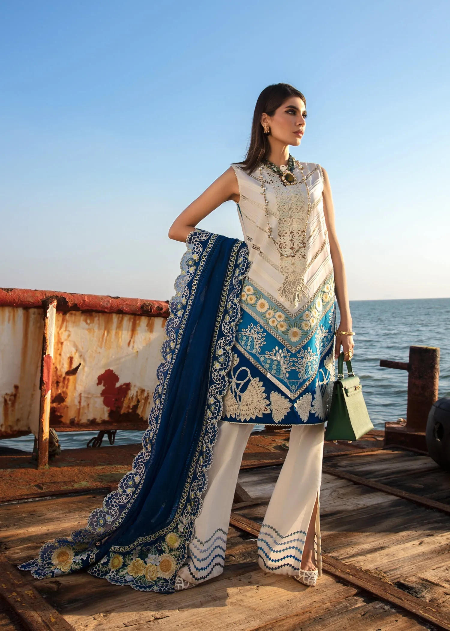 Summery Medley Saapphire | Crimson Luxury Lawn Collection 2023 | Unstitched Embroidered Lawn Suits