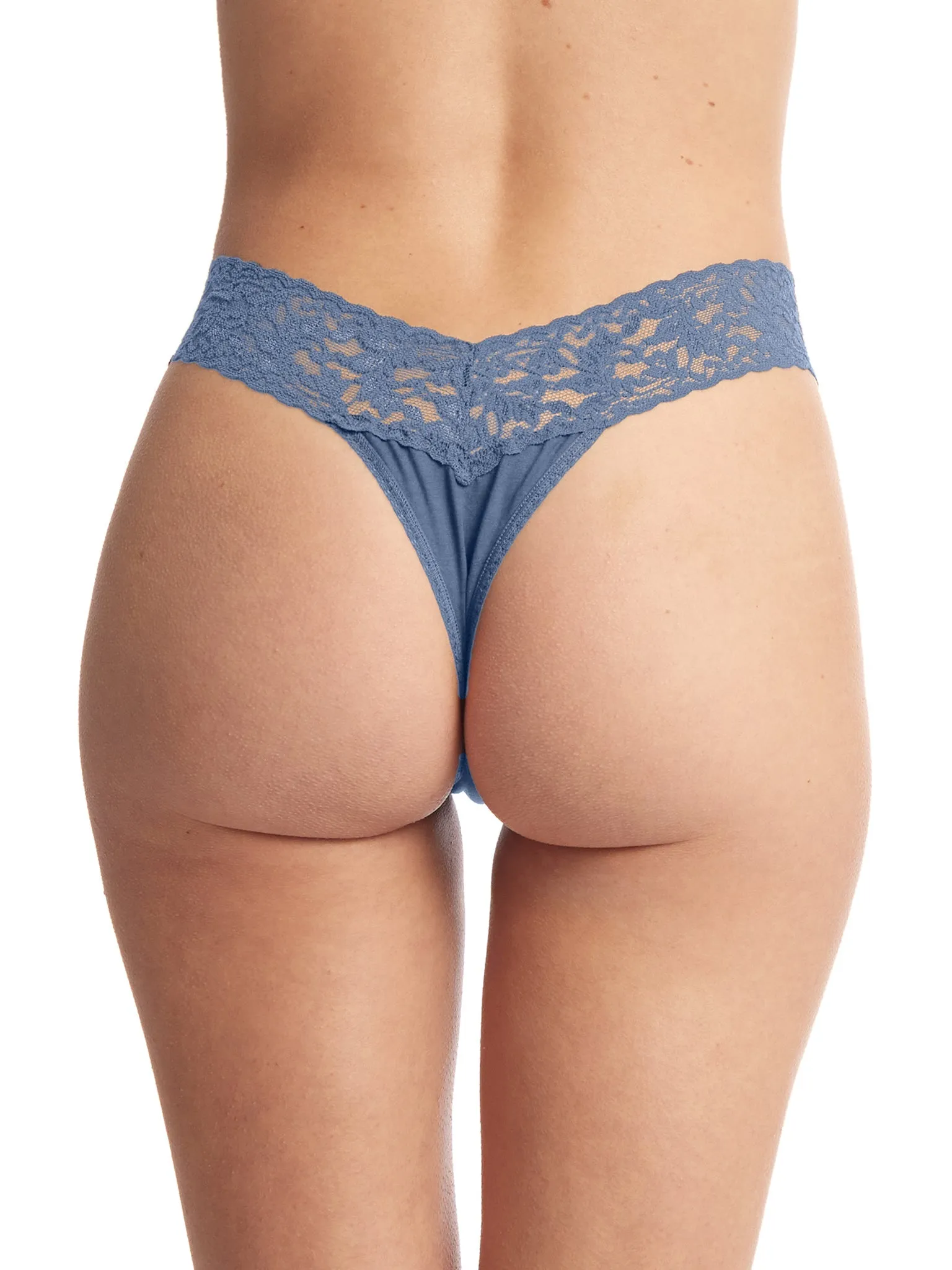 Supima® Cotton Low Rise Thong Washed Indigo Blue Sale