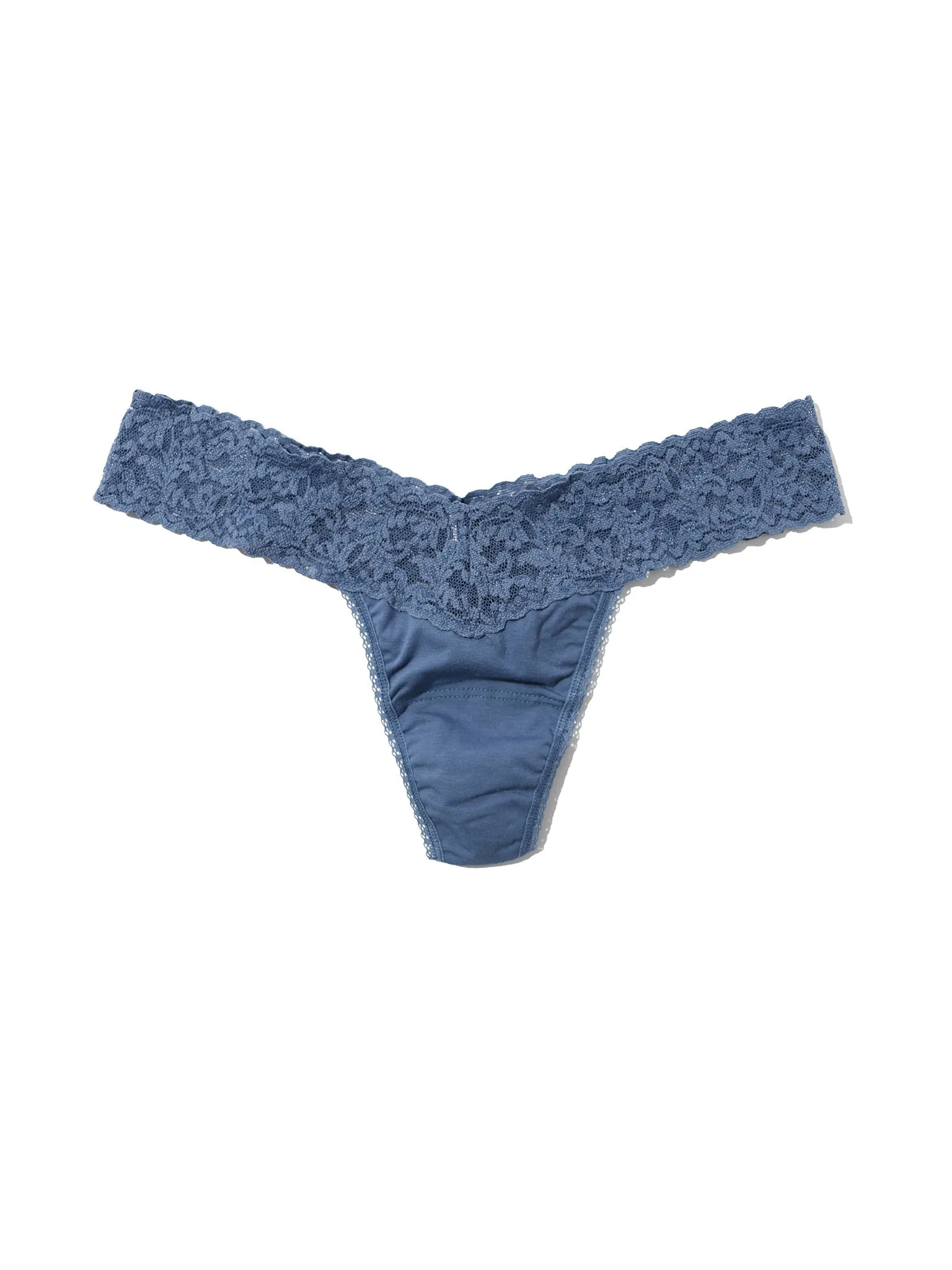 Supima® Cotton Low Rise Thong Washed Indigo Blue Sale