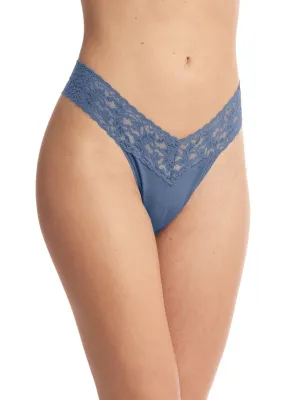 Supima® Cotton Low Rise Thong Washed Indigo Blue Sale