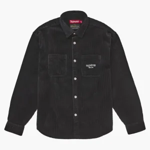 Supreme Wide Wale Corduroy Snap Shirt Black