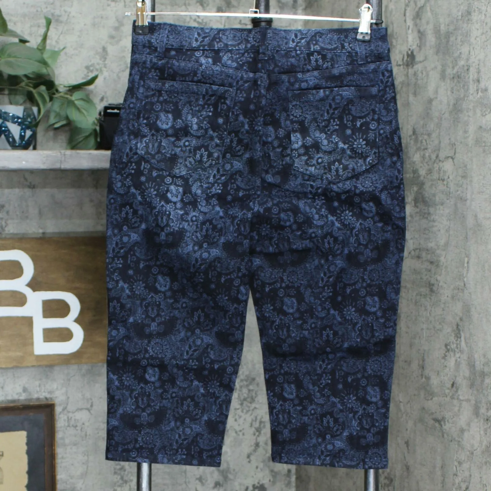 Susan Graver Printed High Stretch Denim Pedal Pusher Jeans