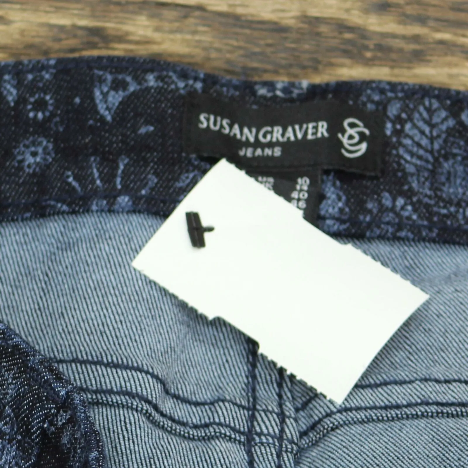 Susan Graver Printed High Stretch Denim Pedal Pusher Jeans