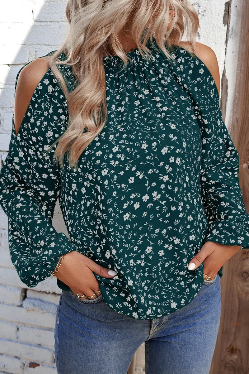 Sweet Print Patchwork O Neck Tops