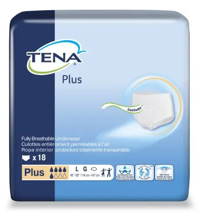 Tena Protective Underwear, Plus Absorbency Size Large Pk/18