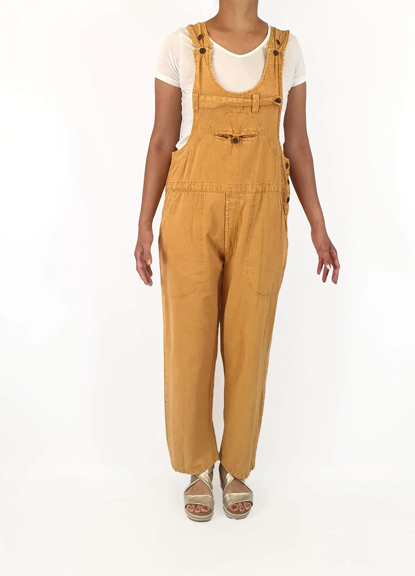 Terracotta cotton overalls size M (tiny fit, best fits size 10)