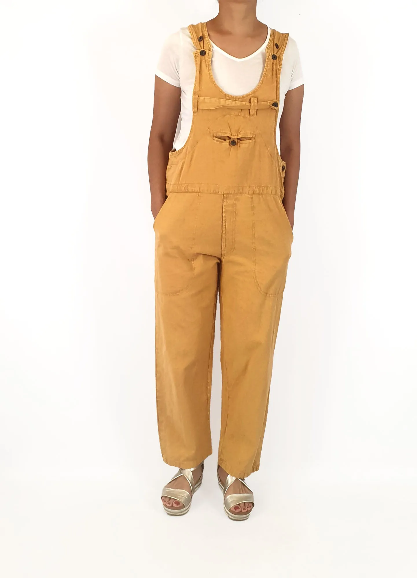 Terracotta cotton overalls size M (tiny fit, best fits size 10)