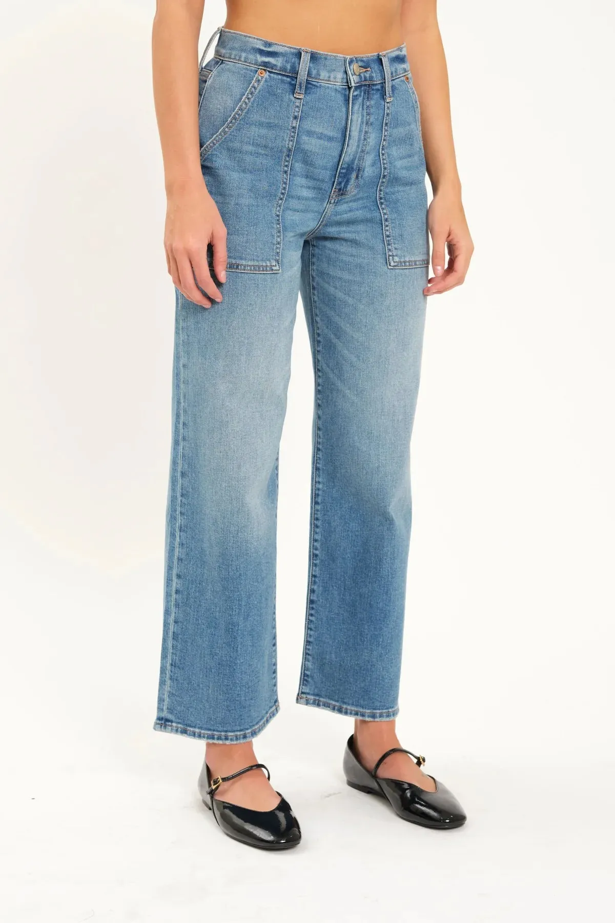 TEXT ME PATCHPOCKET WIDE LEG JEAN