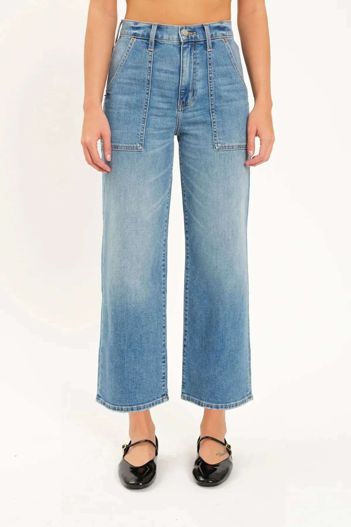 TEXT ME PATCHPOCKET WIDE LEG JEAN