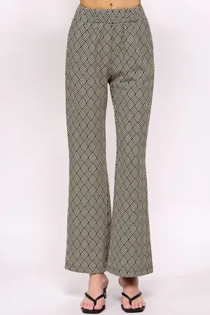 Textured Long Pants-Brown