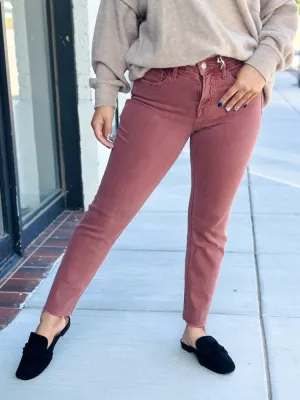 The Avery Tummy Control Straight Leg Jean - Wine