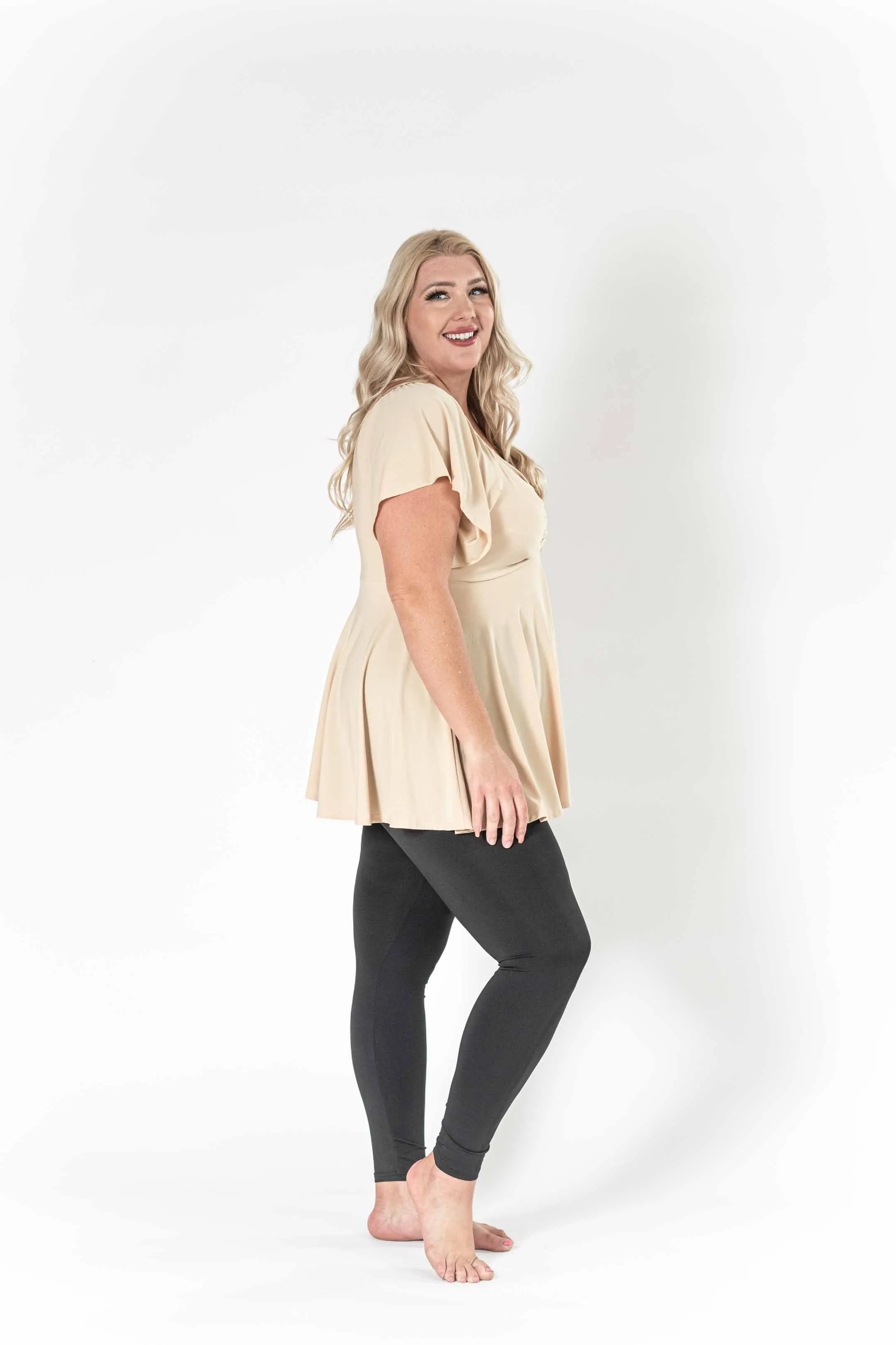 The Caramel Rhinestones Slimming Shirt