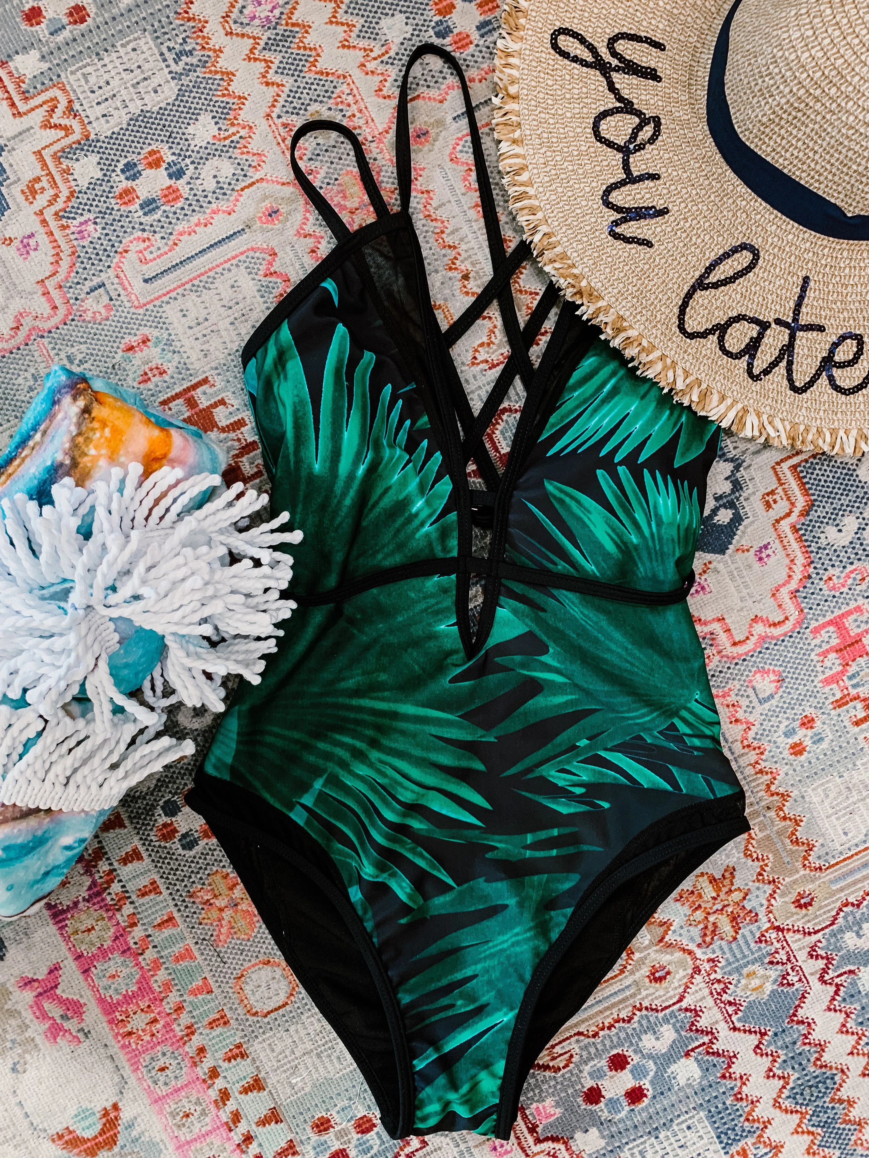 The Palms Printed One Piece Cutout Swim