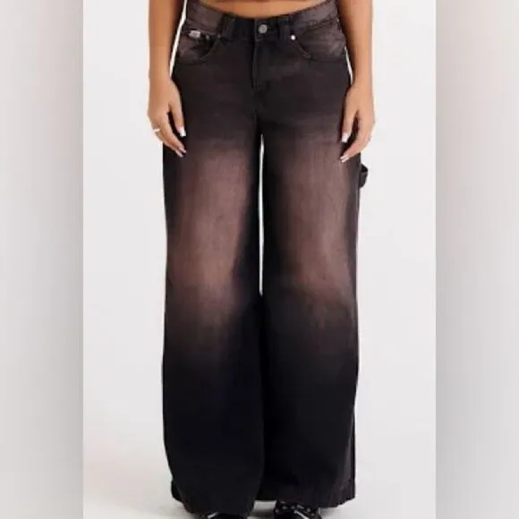 The Ragged Priest Ragged Denim Sweeper High Waisted Wide Leg Carpenter Jeans