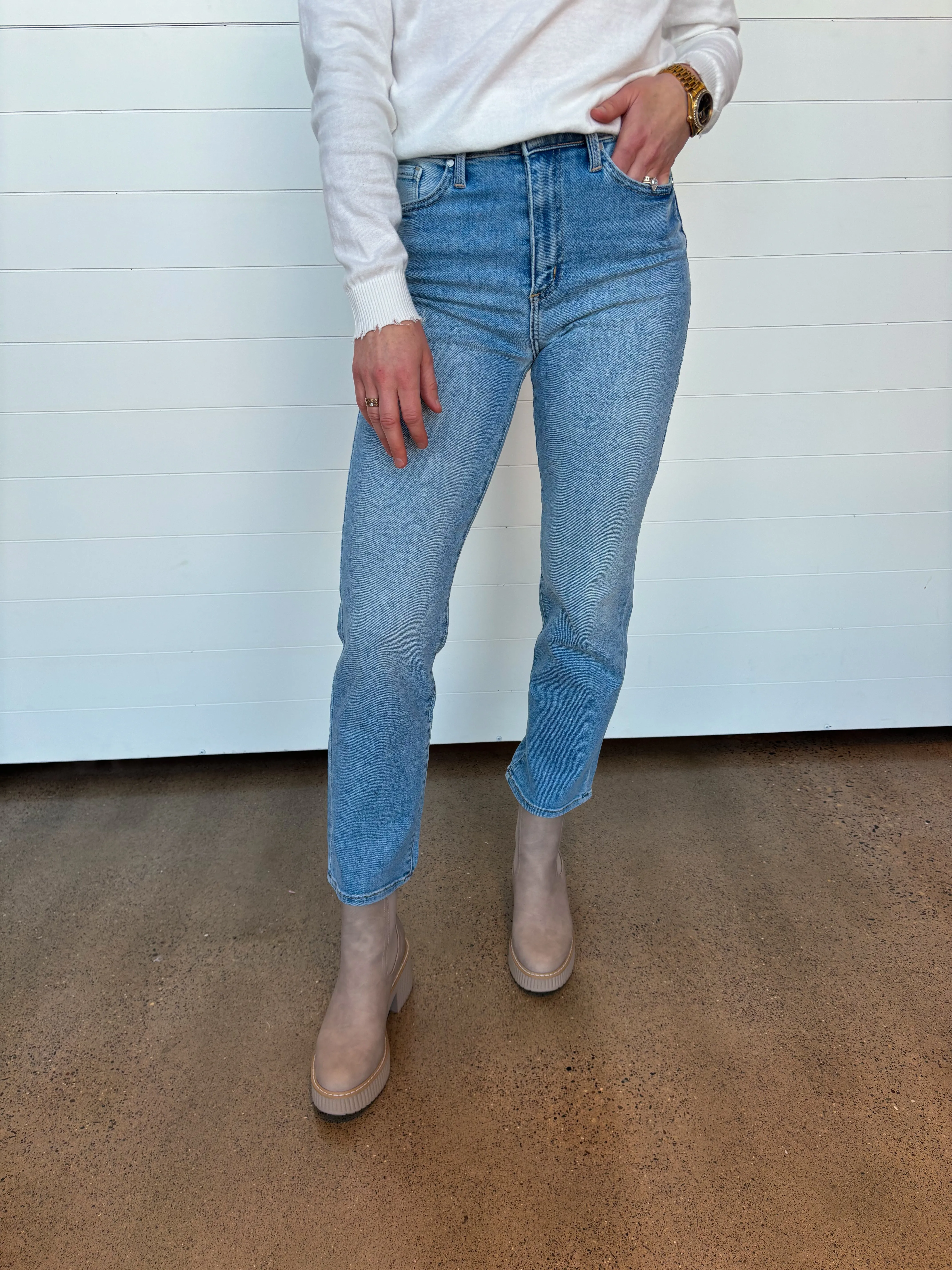 The Vivian High Rise Classic Straight Jeans