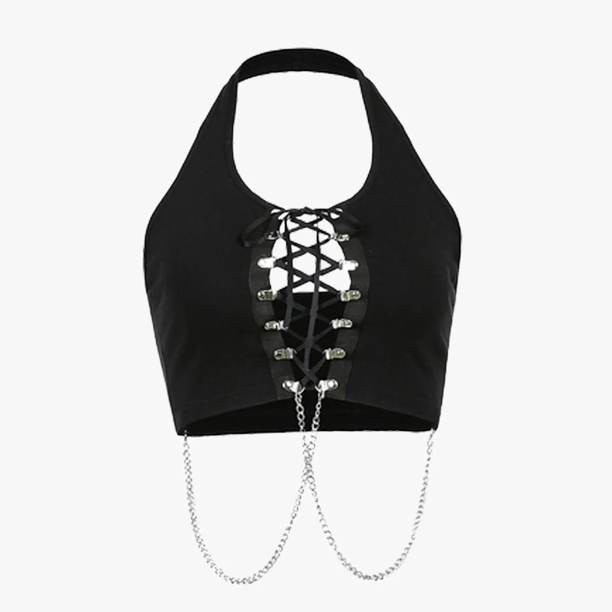 themeisles Chest Chains Crop Top Grunge Aesthetic