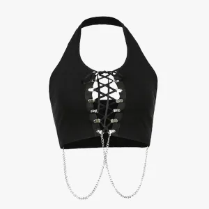 themeisles Chest Chains Crop Top Grunge Aesthetic