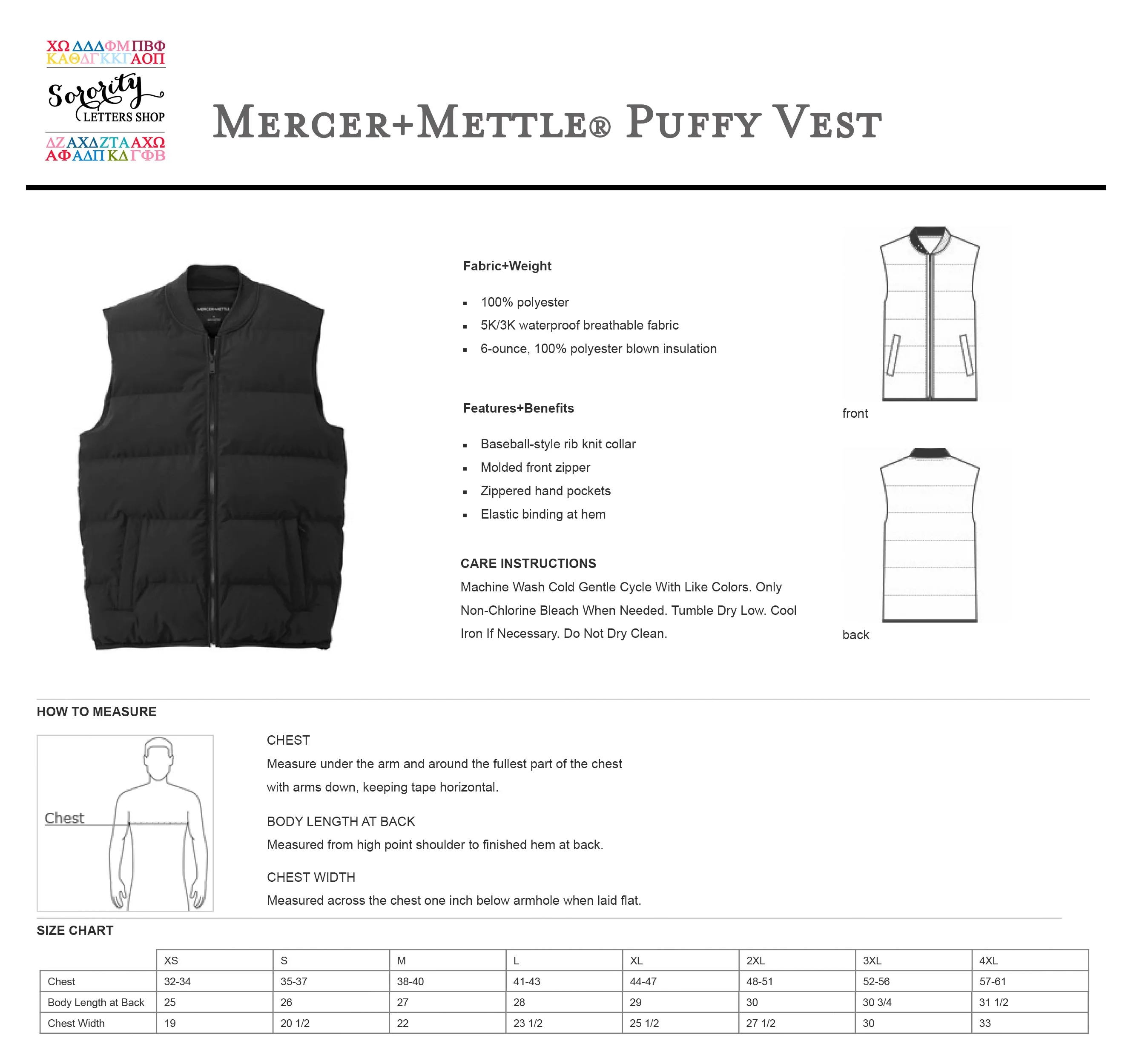 Theta Tau Puffy Vest by Mercer Mettle®