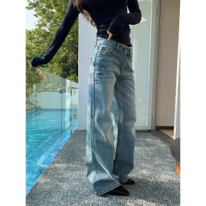 Tie-dyed straight-leg jeans
