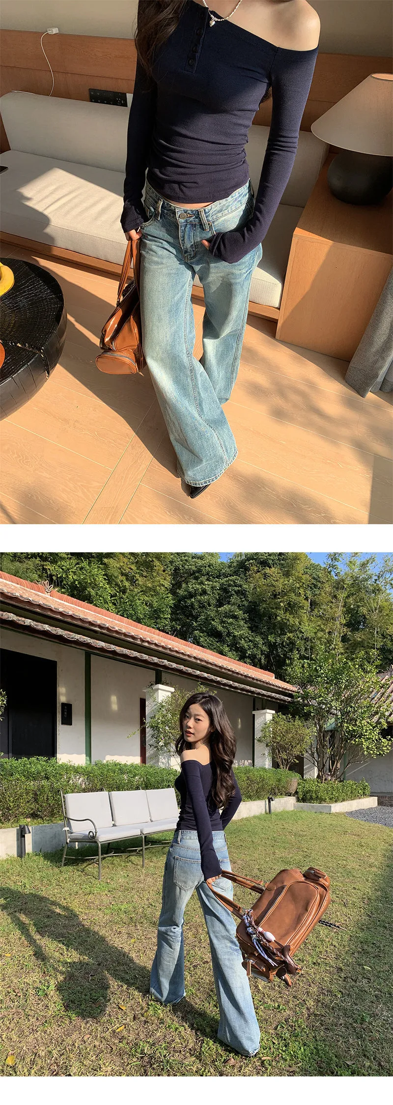 Tie-dyed straight-leg jeans