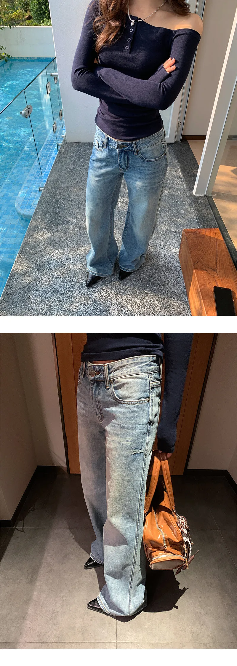Tie-dyed straight-leg jeans