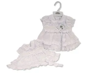 Tiered Baby Dress with Smocking and Bow (6-24m) (PK6) BIS-2120-6278