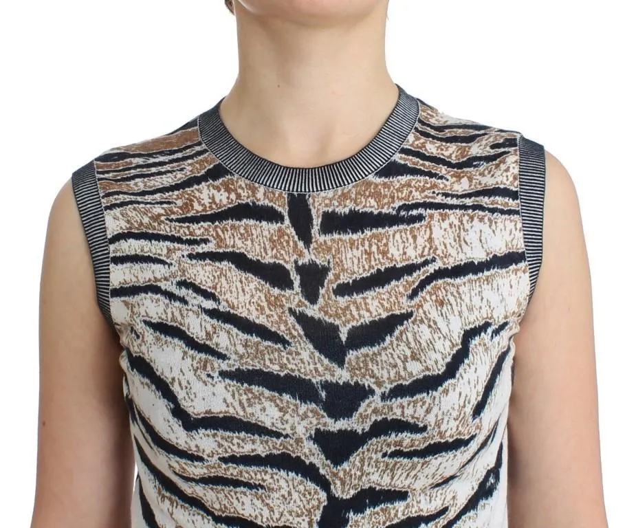 Tiger printed knit top