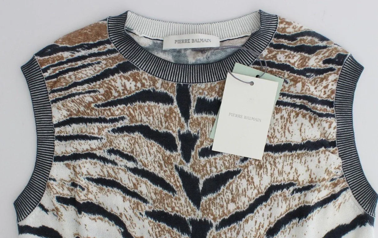 Tiger printed knit top