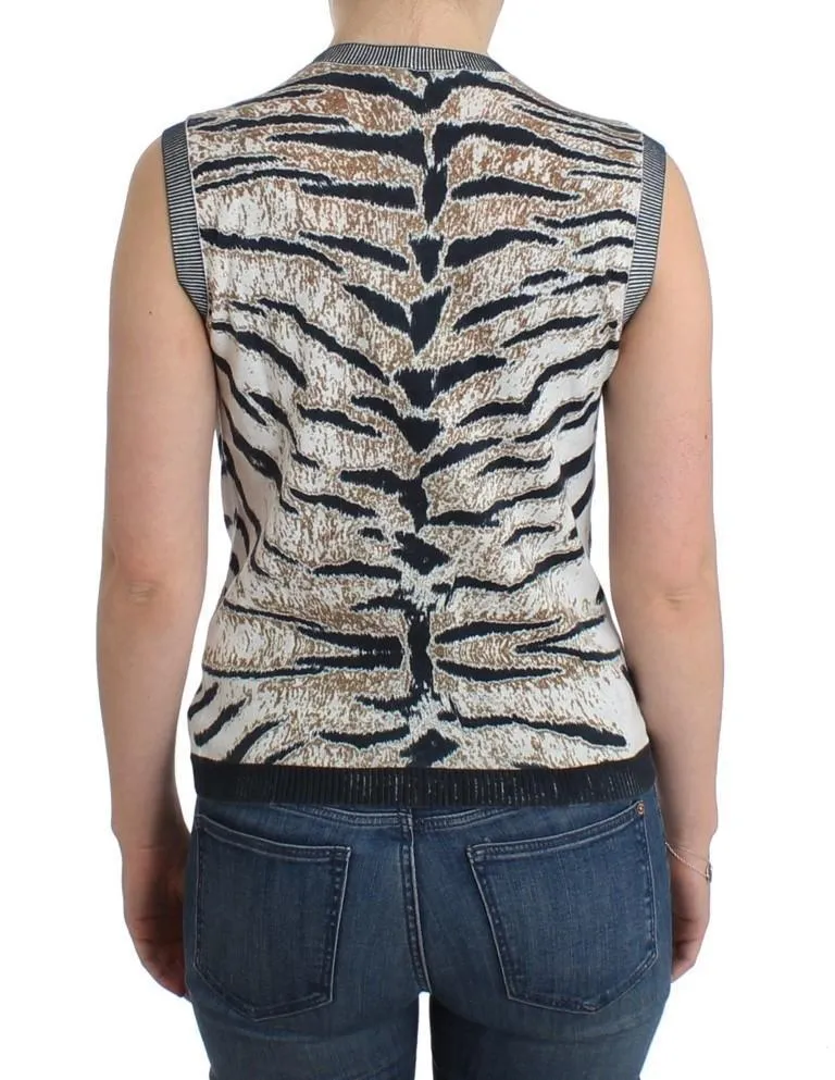 Tiger printed knit top
