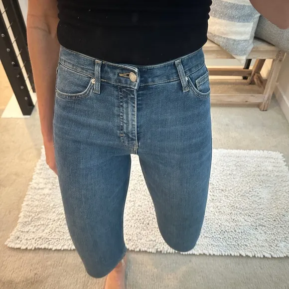 Top shop Jamie High-Waisted Jeans blue denim pants high rise skinny luxury 25