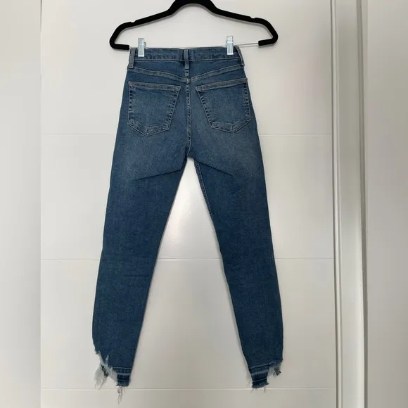 Top shop Jamie High-Waisted Jeans blue denim pants high rise skinny luxury 25