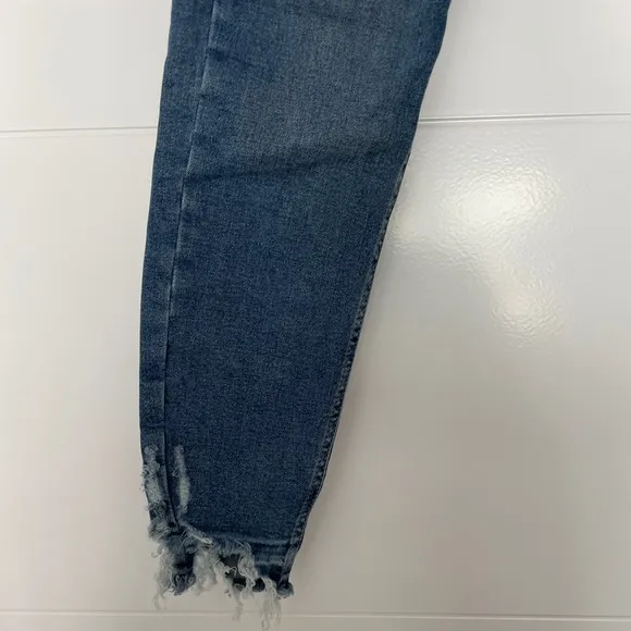 Top shop Jamie High-Waisted Jeans blue denim pants high rise skinny luxury 25