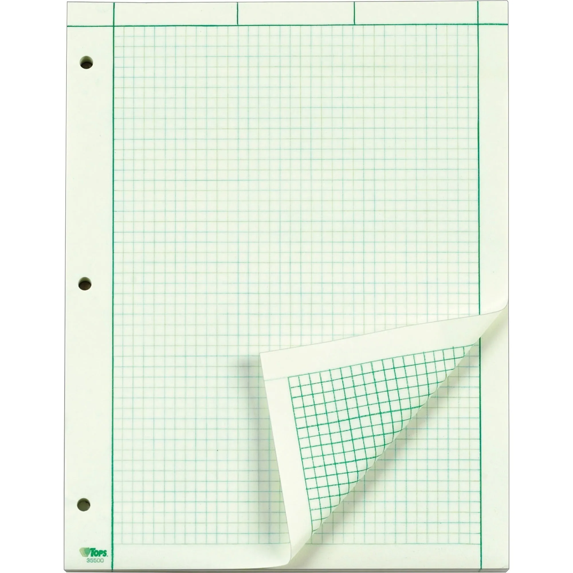 TOPS Green Tint Engineering Computation Pad - Letter