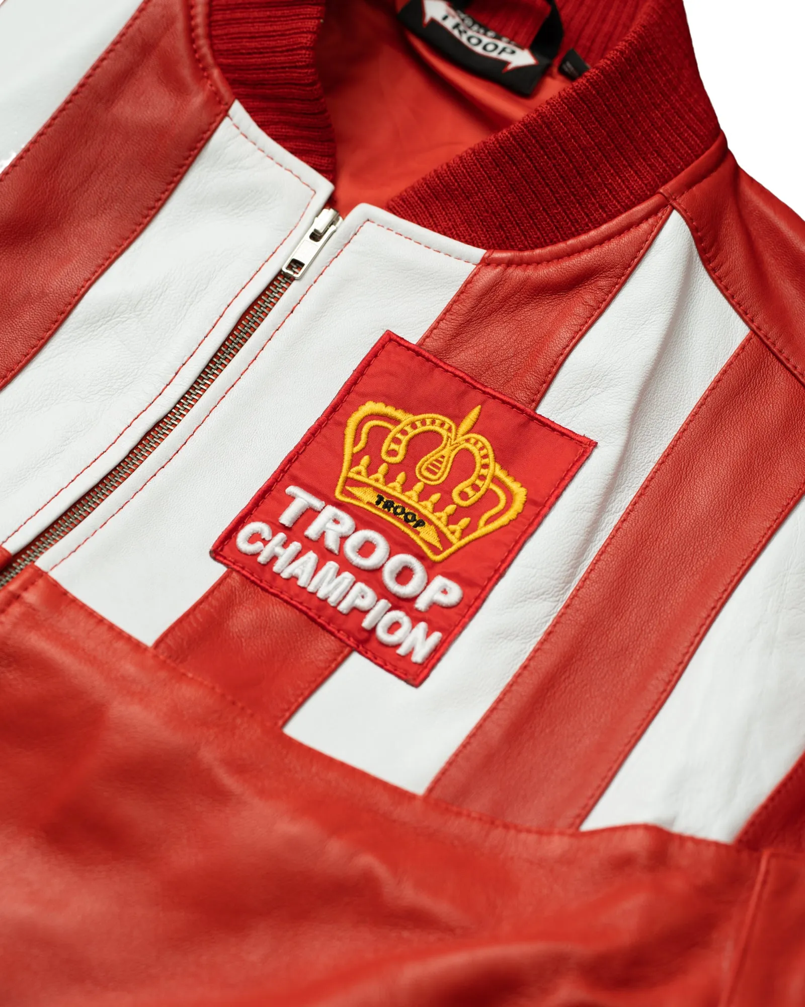 Troop Champion Leather Jacket Red/White