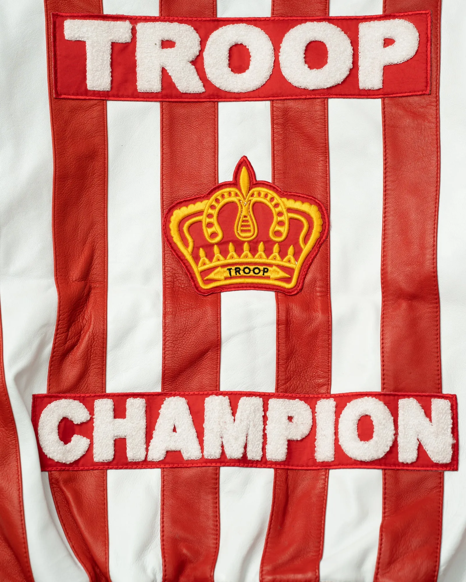 Troop Champion Leather Jacket Red/White