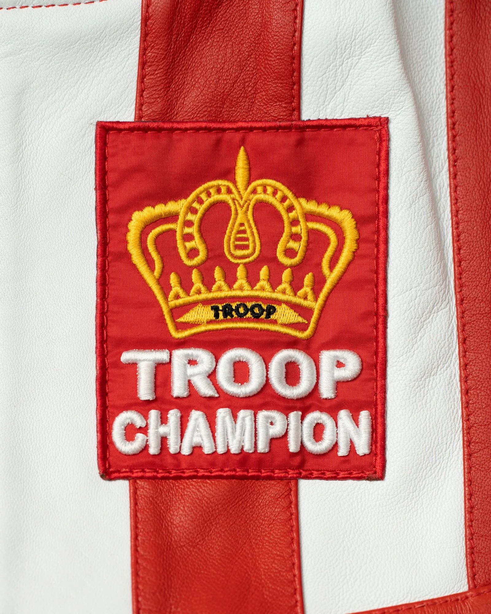 Troop Champion Leather Jacket Red/White