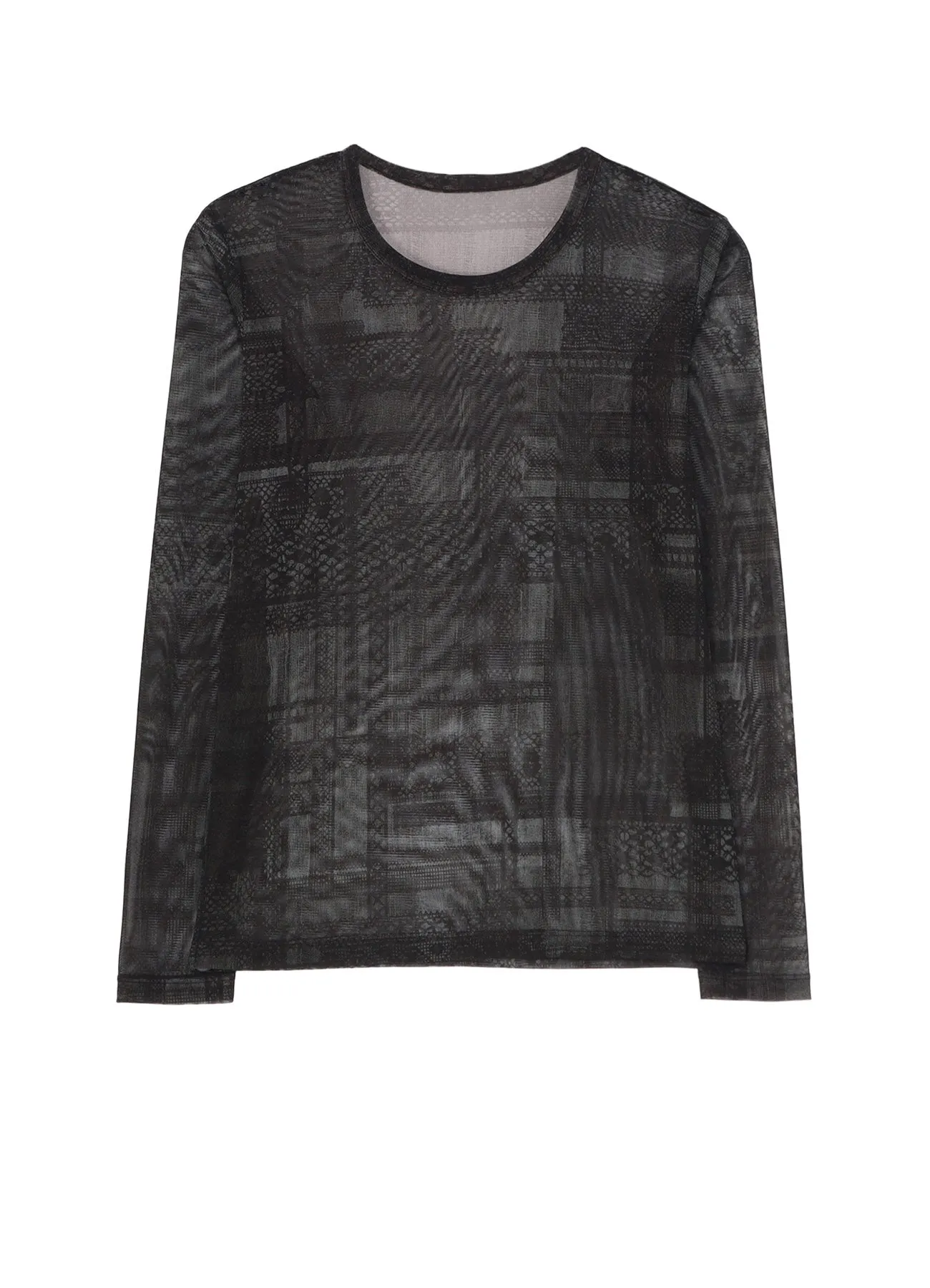 TULLE LACE PRINT LONG SLEEVE T