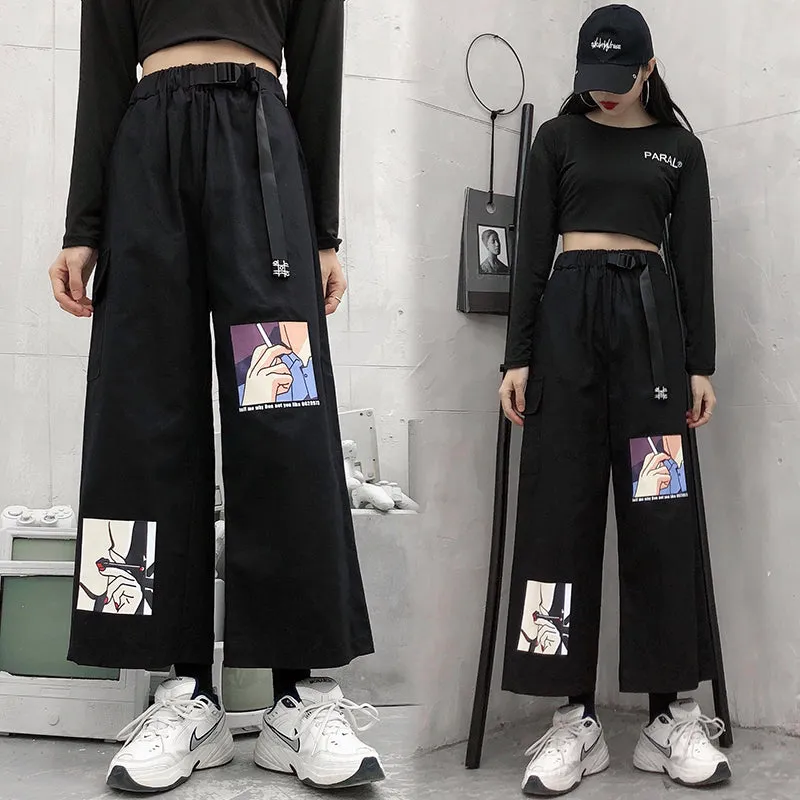Ulzzang black casual pants KF81524