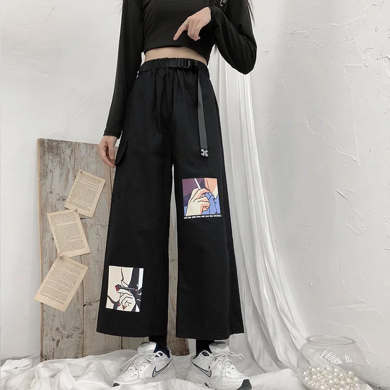 Ulzzang black casual pants KF81524